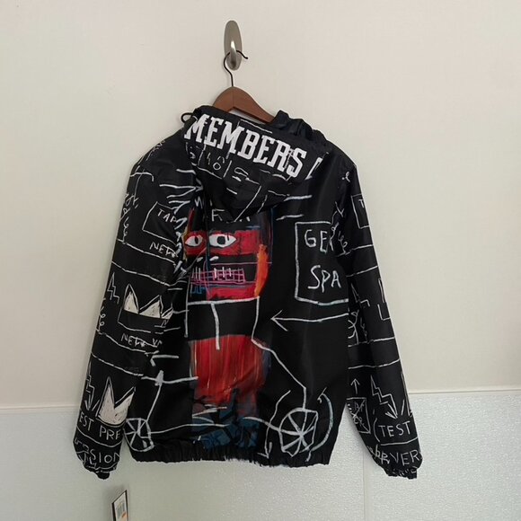 Members Only x Basquiat Black White Windbreaker Light Jacket - Picture 6 of 7